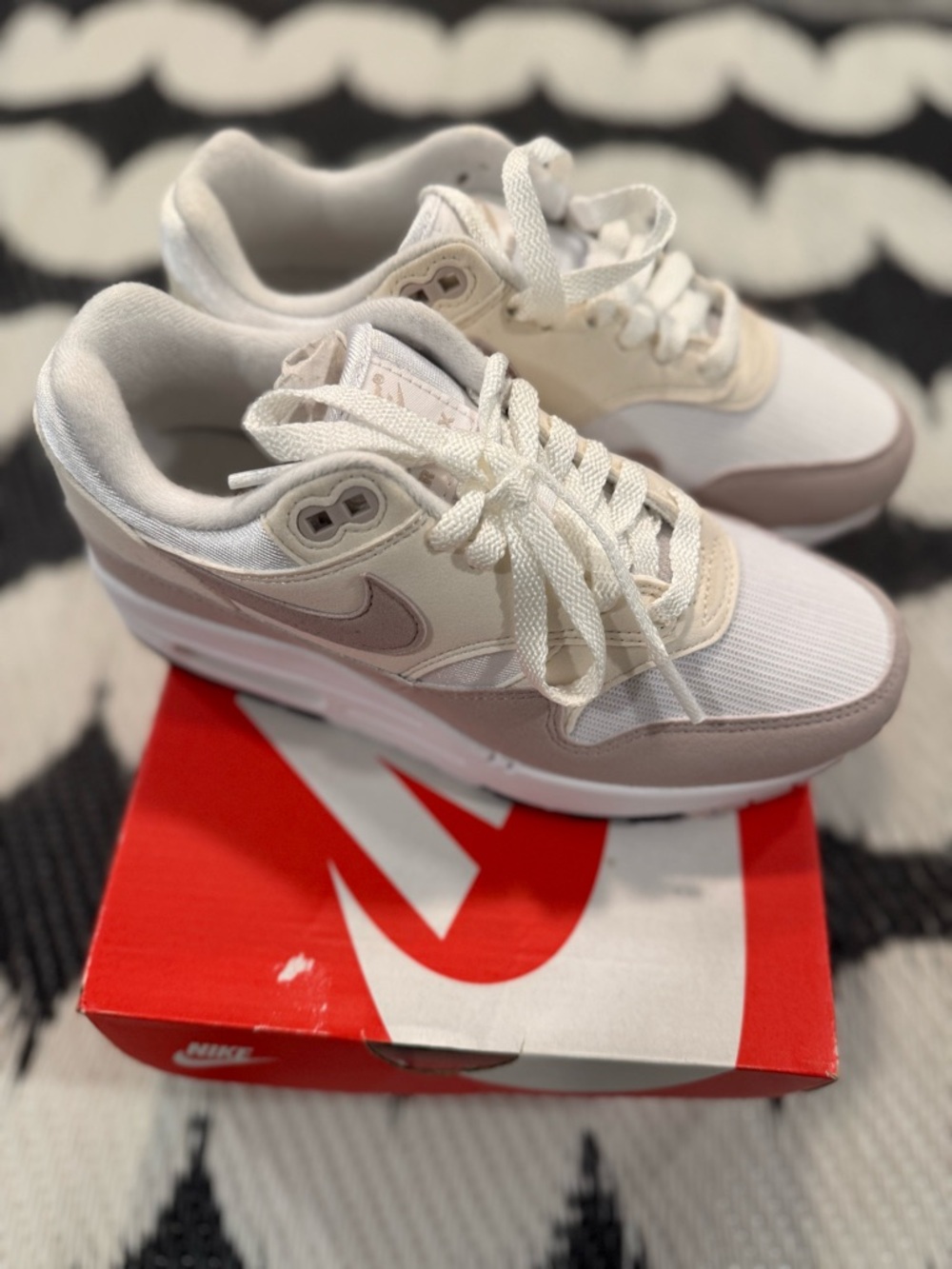Nike Women's White and Light Taupe Air Max Sneakers